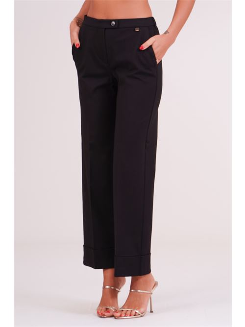 Pantalone in punto milano con risvolto Luckylu Milano | PA19PMBLACK